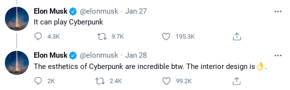 Ações da desenvolvedora de Cyberpunk 2077 disparam com tweet de Elon Musk